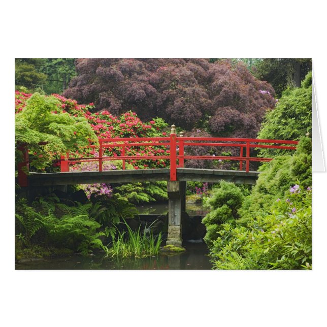 Heart Bridge with blossoming rhododendrons, (Front Horizontal)
