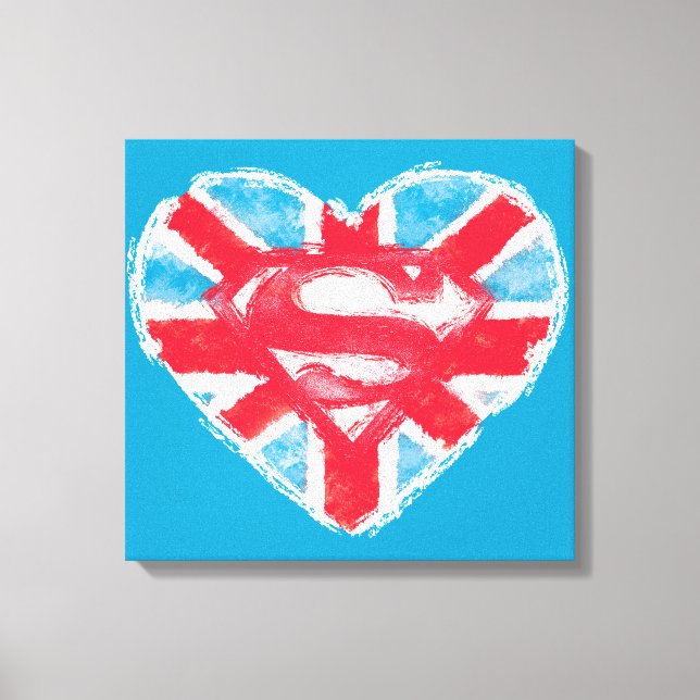 Heart British S-Shield Canvas Print (Front)