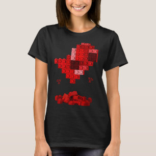 Heart building blocks valentines day bricks boy T-Shirt