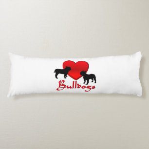 Heart Bulldogs Body Pillow
