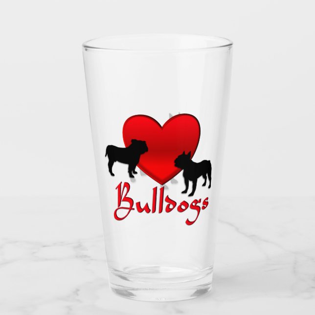 Heart Bulldogs Glass (Front)