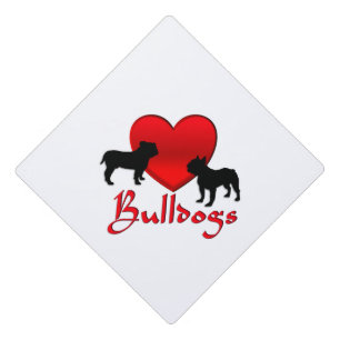 Heart Bulldogs Graduation Cap Topper