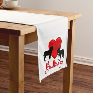 Heart Bulldogs Medium Table Runner