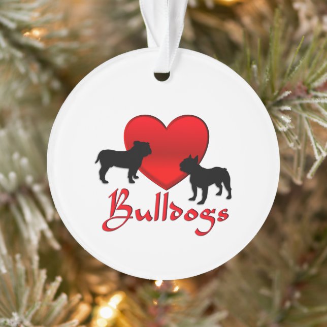 Heart Bulldogs Ornament (Tree)