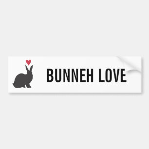 Heart Bunneh Bumper Sticker