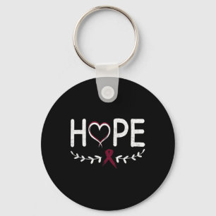Heart Burgundy Ribbon Brain Aneurysm Keychain