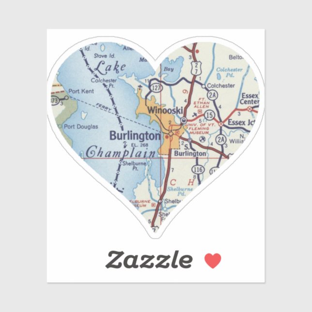 Heart Burlington Vermont and Winooski (Sheet)