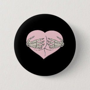 Heart Butt Hug Skeleton Hands Classic 2 Inch Round Button