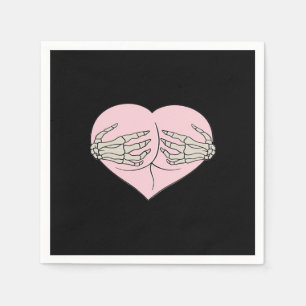 Heart Butt Hug Skeleton Hands Classic Look Napkin