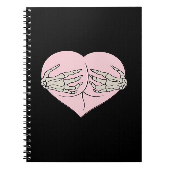 Heart Butt Hug Skeleton Hands Classic Notebook (Front)