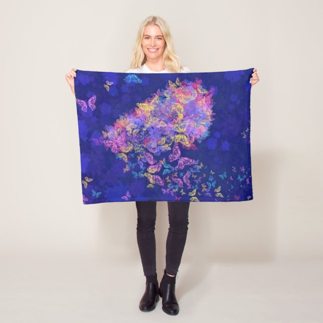 Heart Butterflies Fleece Blanket (In Situ)