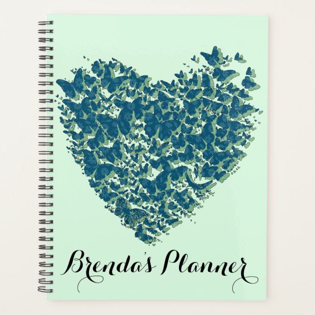 Heart Butterfly Custom Name Planner (Front)