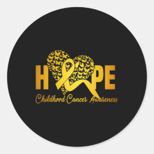 Heart Butterfly Hope For A Cure Childhood Cancer A Classic Round Sticker