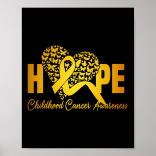 Heart Butterfly Hope For A Cure Childhood Cancer A Poster