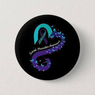 Heart Butterfly Suicide Awareness Mental Health 1 2 Inch Round Button