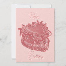 Heart Cake Birthday Card