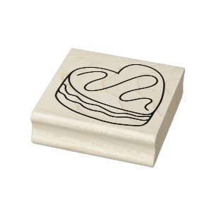 Heart Cake Dessert  Rubber Stamp