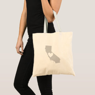 Heart California state silhouette Tote Bag