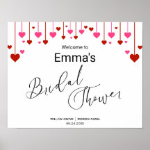 Heart Calligraphy Bridal Shower Sign