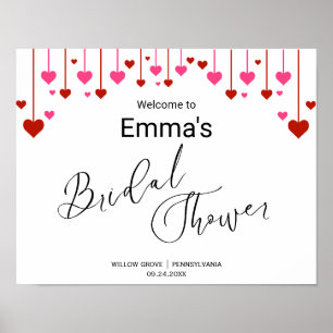 Heart Calligraphy Bridal Shower Sign