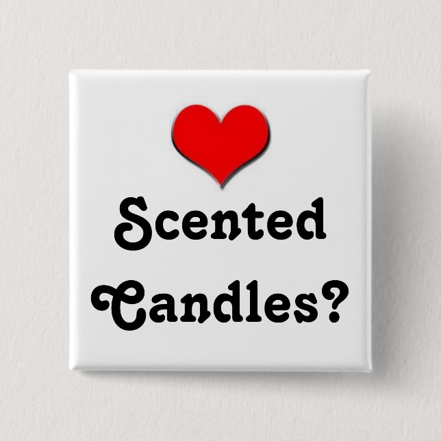 Heart Candles 2 Inch Square Button (Front)