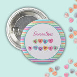 Heart candy baby shower 1 inch round button<br><div class="desc">Cute candy hearts illustration,  a little sweetheart baby shower collection</div>