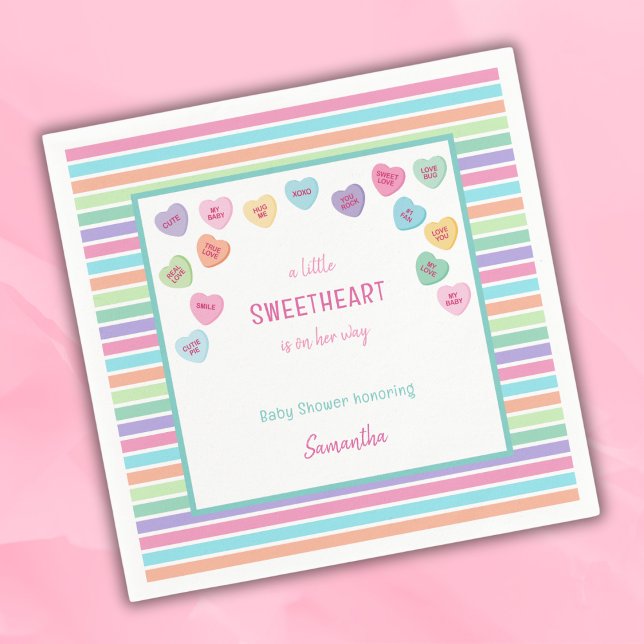 Heart candy baby shower napkin (Creator Uploaded)