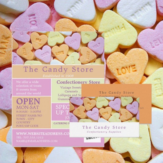 Heart Candy, Confectionery Supplies Advertising Flyer (Creator Uploaded)