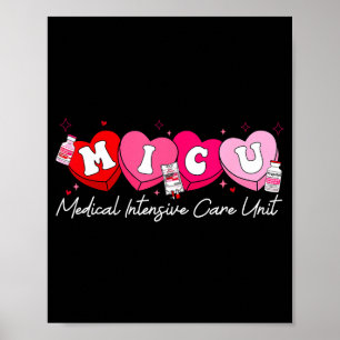 Heart Candy Micu Nurse Valentine's Day Medical Cri Poster