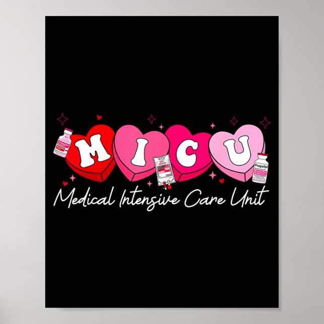 Heart Candy Micu Nurse Valentine's Day Medical Cri Poster (Front)