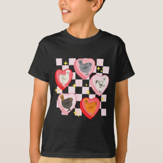 Heart Candy Silkie Chicken Valentine Farmer Animal T-Shirt