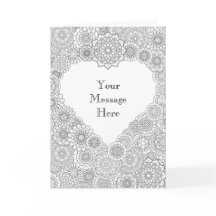 Heart Card: Adult Colouring Personalized