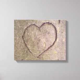 Heart Carved in a Tree Canvas Print