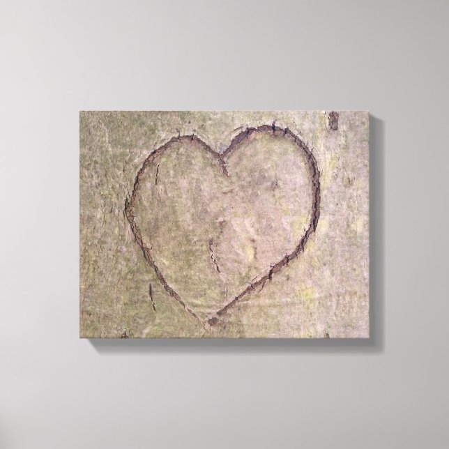 Heart Carved in a Tree Canvas Print (Front)
