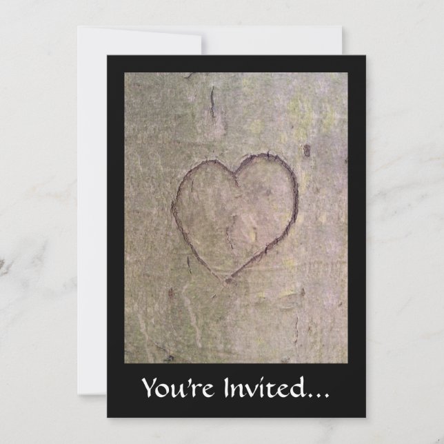 Heart Carved in a Tree Invitation (Front)