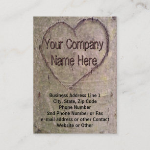 Heart Carved in Tree, Nature Business Card