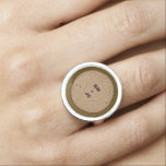 Heart Carved Initials Wood Tree Rings Personalized<br><div class="desc">This beautiful, romantic rustic nature ring design is perfect for a wedding, anniversary or Valentine's Day. It has a wood texture look, like the top view of a tree stump complete with rings and a bark border. A heart with arrow has been carved into it. Use the template field to...</div>