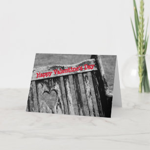Heart Carved Wooden Chair Back Holiday Card