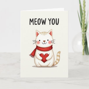 Heart Cat Meow You Greeting Card