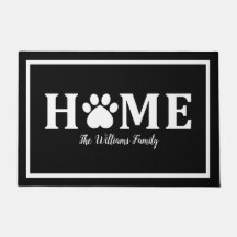 Heart Cat Paw Print - HOME- Personalized