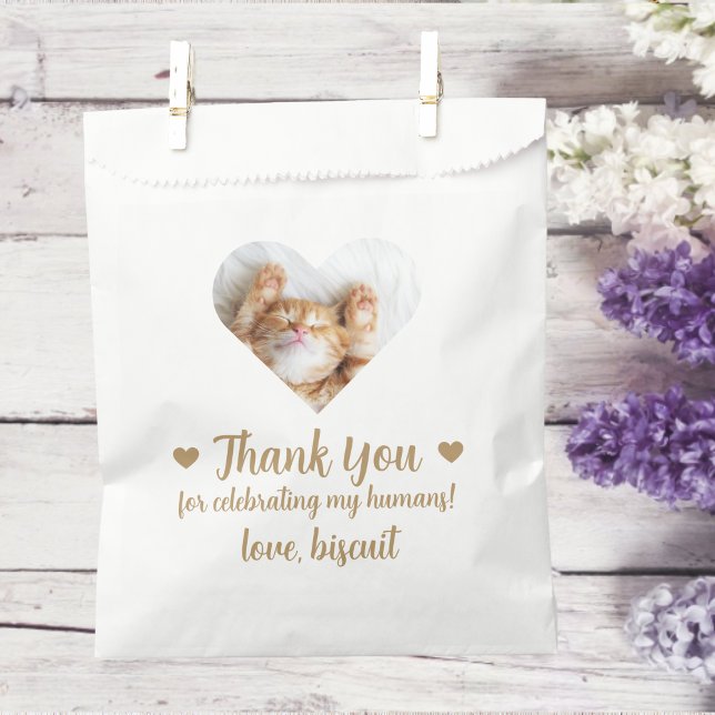 Heart Cat Photo Wedding Favour Bag (Creator Uploaded)