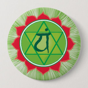 Heart Chakra Anahata Giant Round Badge 4 Inch Round Button
