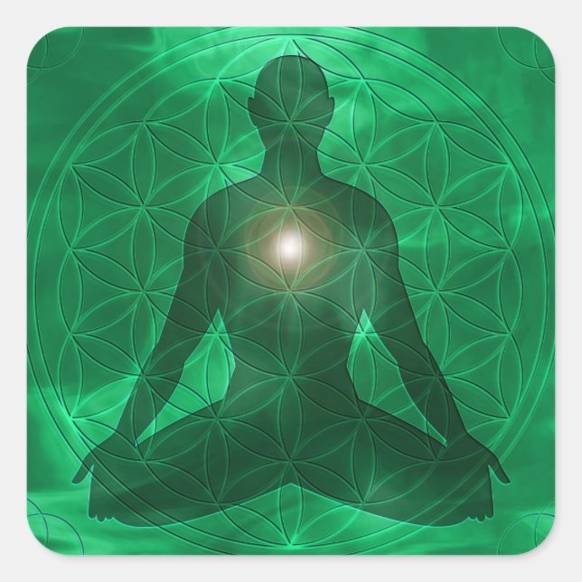 Heart Chakra Anahata Square Sticker (Front)