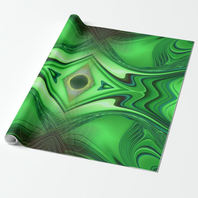 Heart Chakra Energy Repeat Pattern Wrapping Paper (Unrolled)