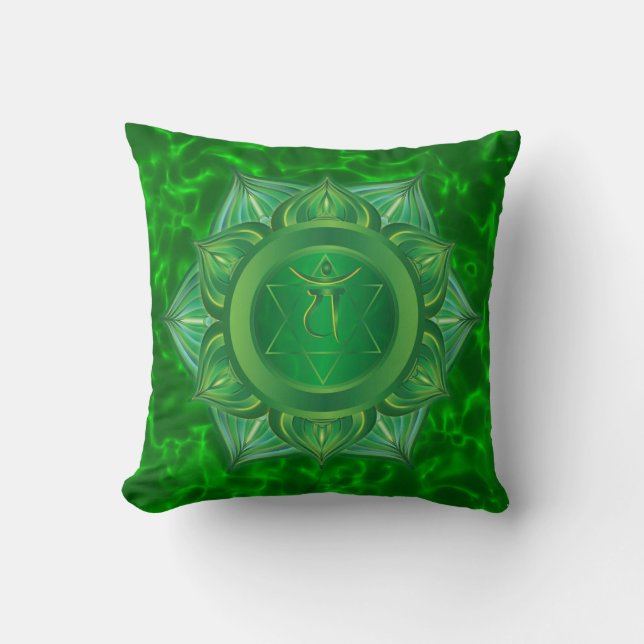 Heart Chakra Throw Pillow (Front)