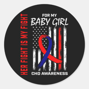 Heart Chd Awareness Ba Classic Round Sticker