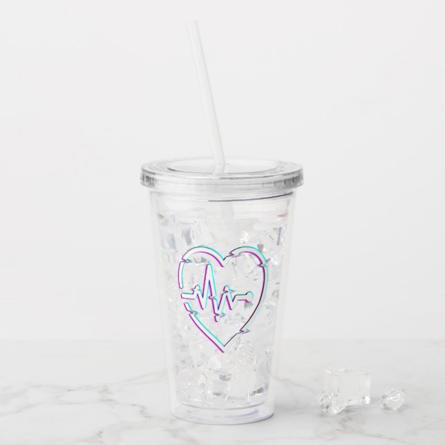 Heart Check Acrylic Tumbler (Front Ice)