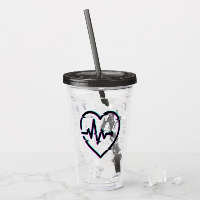 Heart Check Acrylic Tumbler (Front Ice)