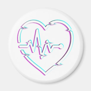 Heart Check Circle Magnet