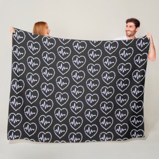 Heart Check Fleece Blanket, All Sizes Blanket